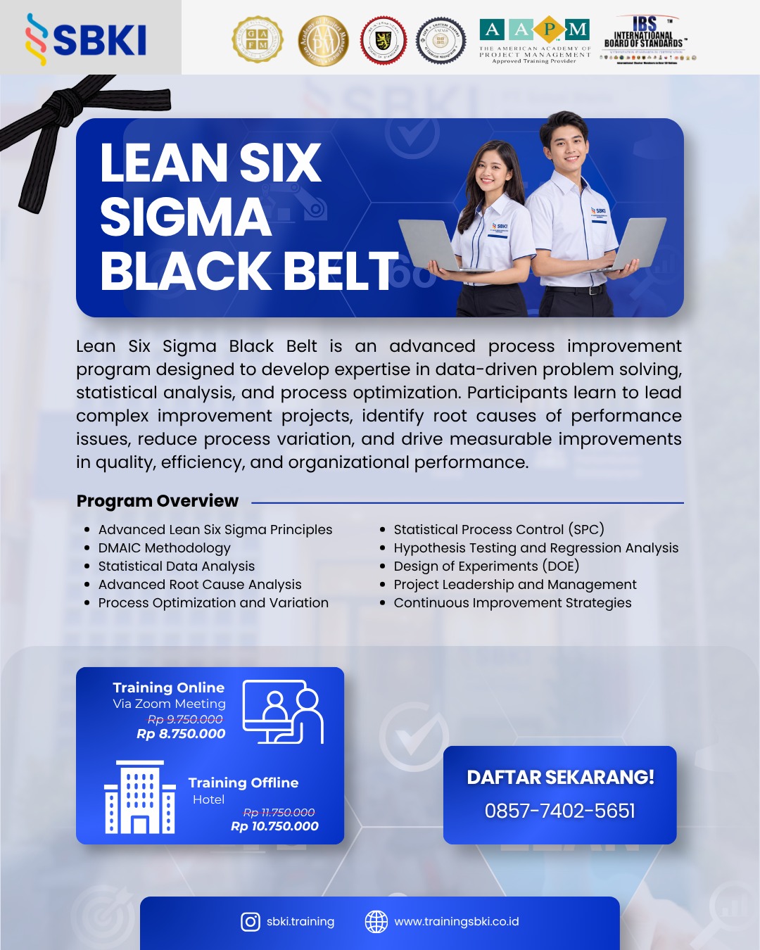 Lean Six Sigma Black Belt flyer SBKI