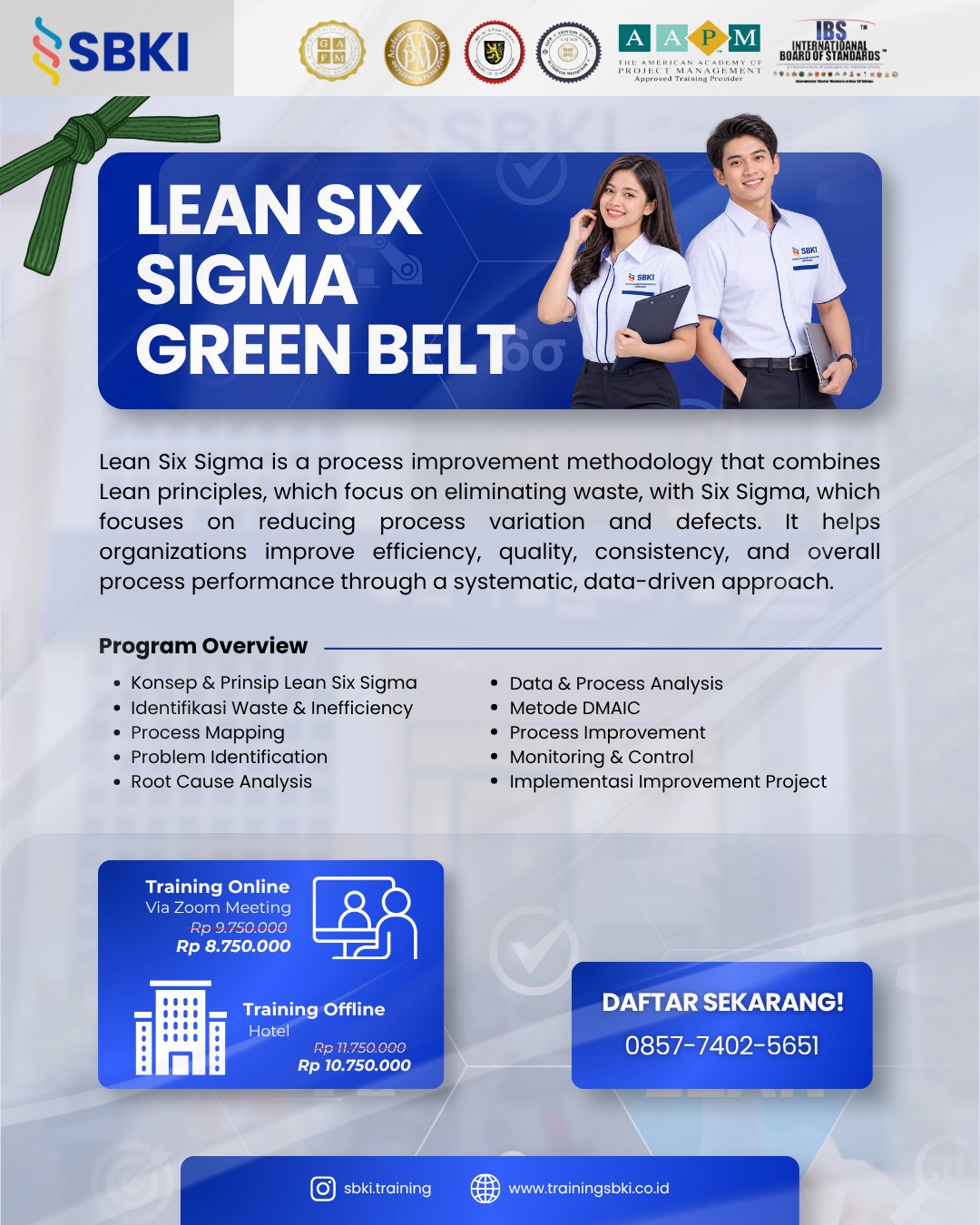 Lean Six Sigma Green Belt flyer SBKI