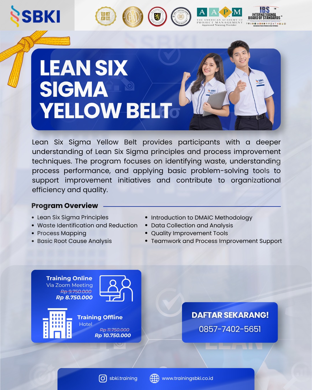 Lean Six Sigma Yellow Belt flyer SBKI